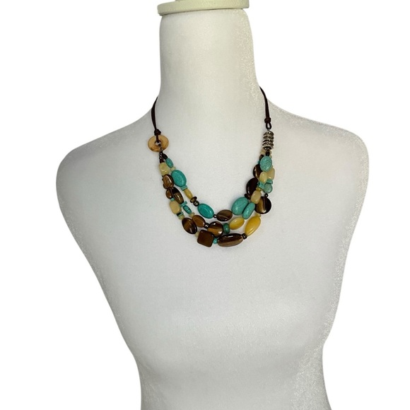 Silpada Retired N1858 .925 Sterling Silver Turquoise Tiger Eye Quartz Necklace - Picture 2 of 4
